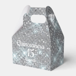 Silver Quinceañera Girl 15. Geburtstag Vielen Dank Geschenkschachtel