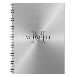 Silver Radial Metallic Monogramm Notizblock