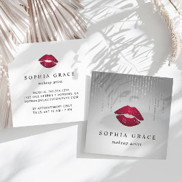 Silver Rain Makeup Artist Lips Quadratische Visitenkarte