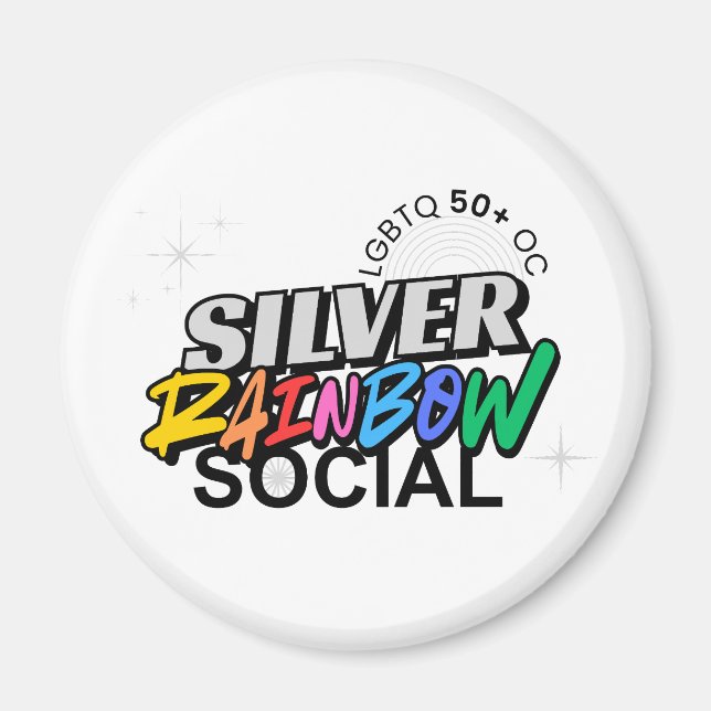 Silver Rainbow Keychain Magnet (Vorne)