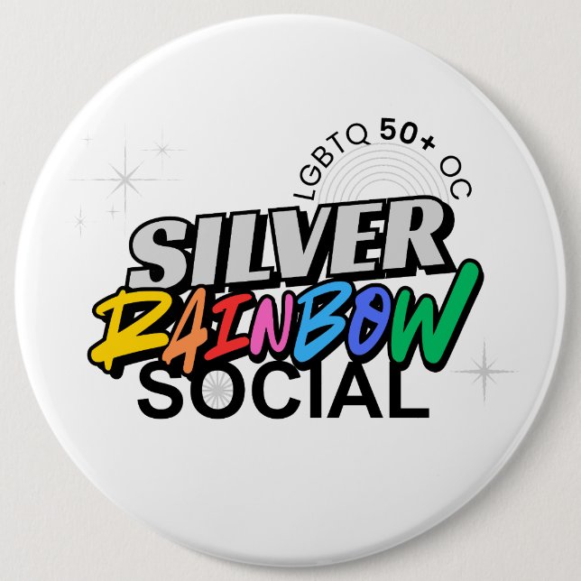 Silver Rainbow Social Button (Vorderseite)