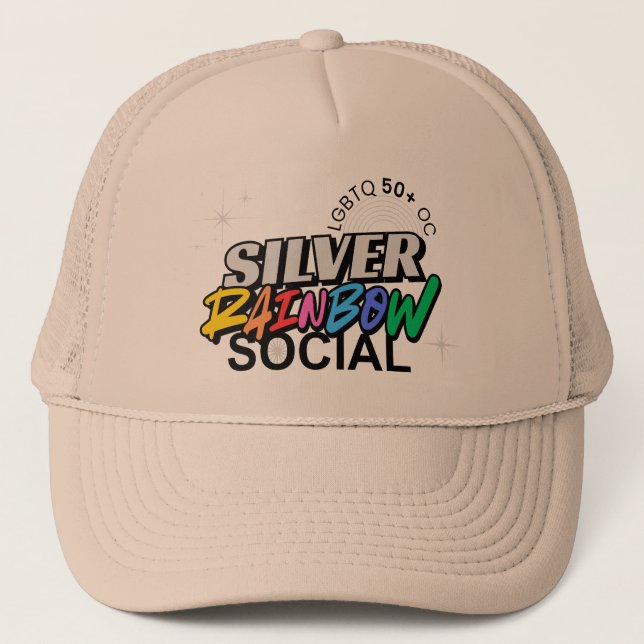 Silver Rainbow Social Trucker Hat Truckerkappe (Vorderseite)