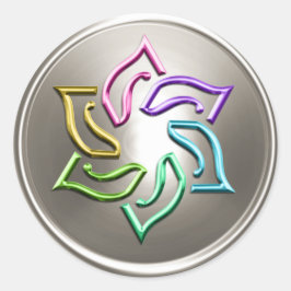 Silver Rainbow Star von David Umschlag Aufkleber