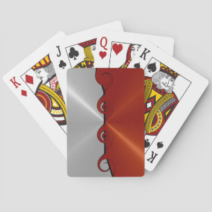Silver Red Stainless Metallic Cut Out Pattern Spielkarten