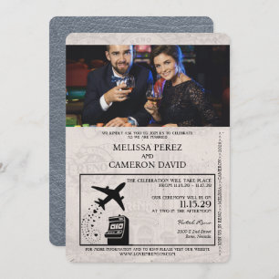 Silver Reno Passport Einladung zur Hochzeit