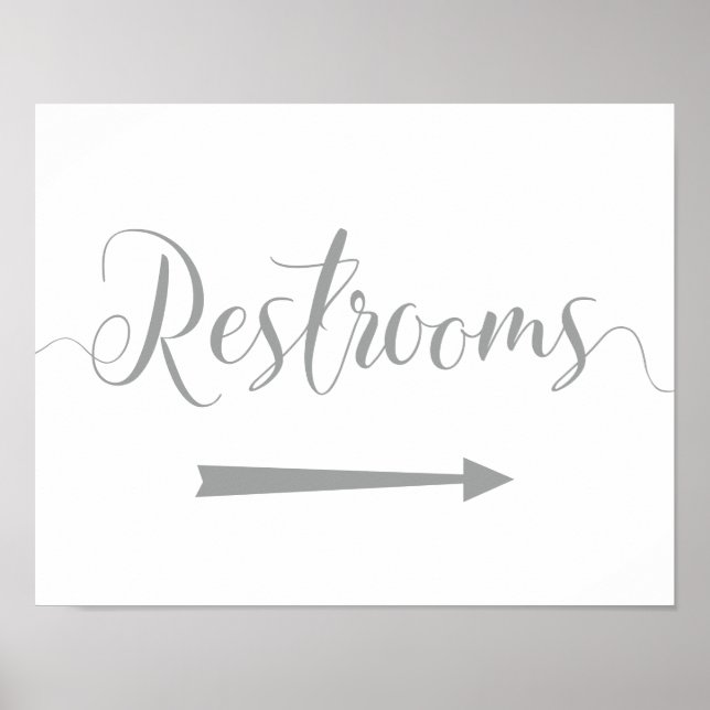 Silver Restrooms Sign - Rechts Arrow Directors Poster (Vorne)