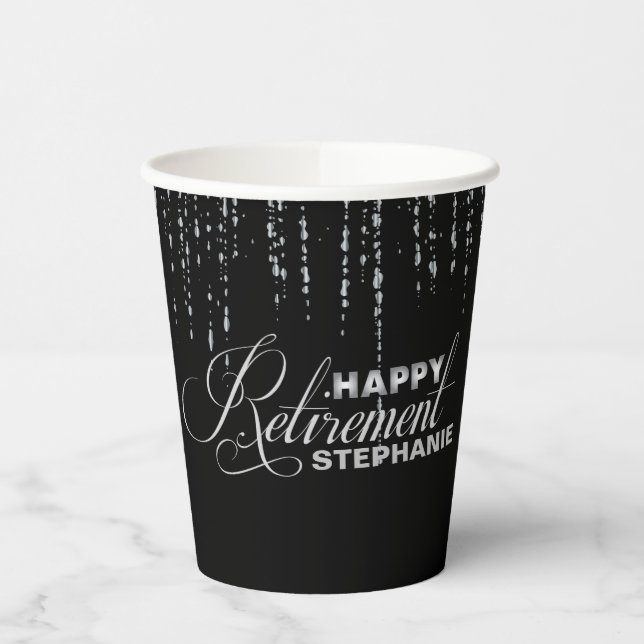 Silver Retirement Party, Custom Paper Cup Pappbecher (Links)