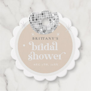 Silver Retro Disco Scallopie Brautparty Geschenkanhänger