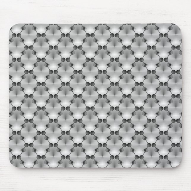 Silver Retro Funk Circles Mousepad (Vorne)
