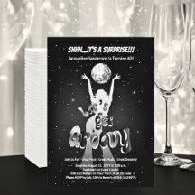 Silver Retro Let's Get Groovy 60th Birthday Party