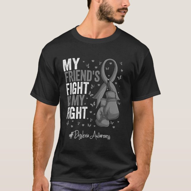 Silver Ribbon Friend Dyslexie Bewusstsein T-Shirt (Vorderseite)
