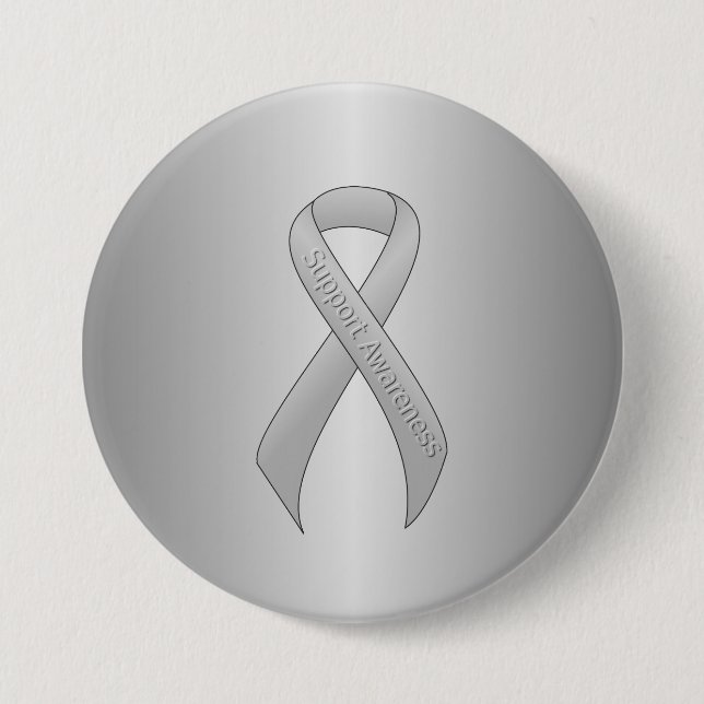 Silver Ribbon Support Awareness Button (Vorderseite)