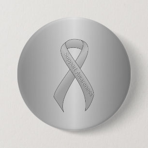 Silver Ribbon Support Awareness Button