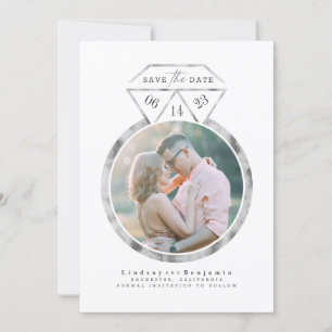 Silver Ring Modernes und elegantes Save the Date F