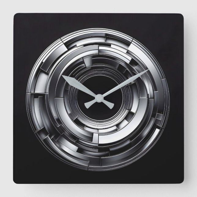 silver rings quadratische wanduhr (Vorderseite)