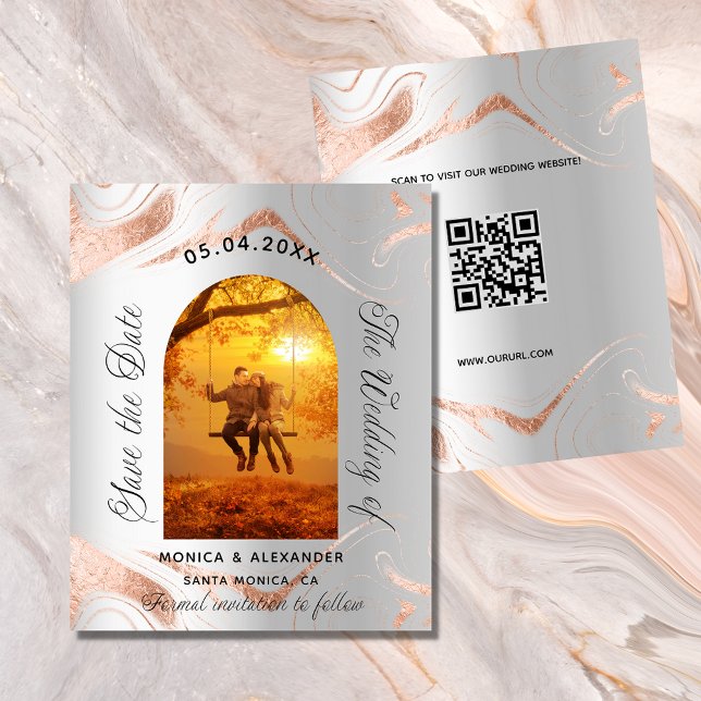 Silver Rose Foto QR Hochzeit speichern Sie das Dat (Von Creator hochgeladen)