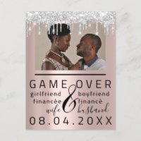 Silver Rose Funny Save the Date Couple Foto