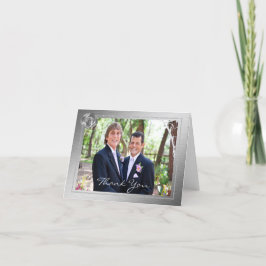 Silver Rose Gay Foto Thank You Dankeskarte