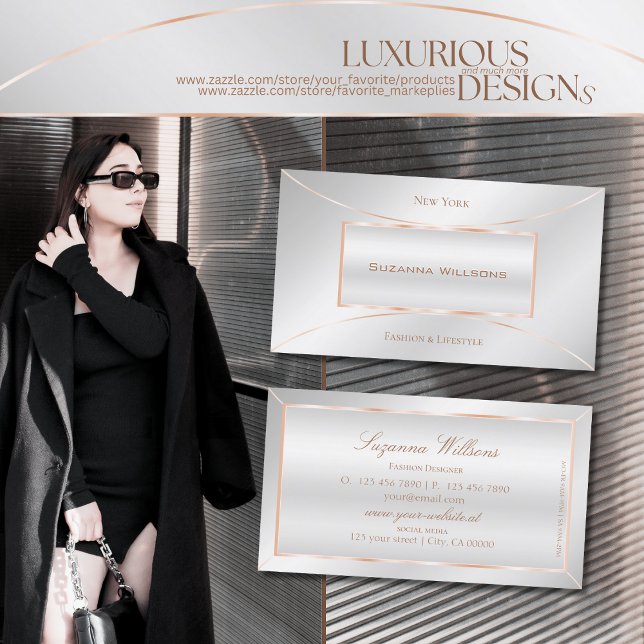 Silver Rose Gold Dekoration Beruflich und luxuriös Visitenkarte (Von Creator hochgeladen)