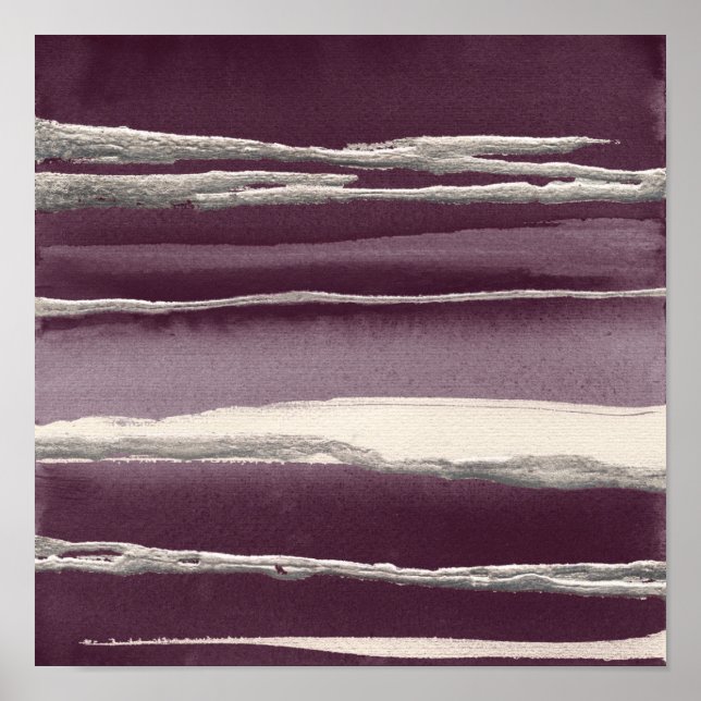 Silver Rose Lila Abstrakte Druckausgabe Poster (Vorne)