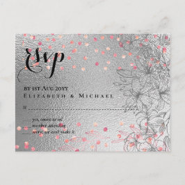 Silver Rosegold WEDDING Metallic Glitzer BUDGET Postkarte