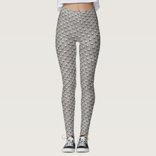 Silver Round Jewels Leggings