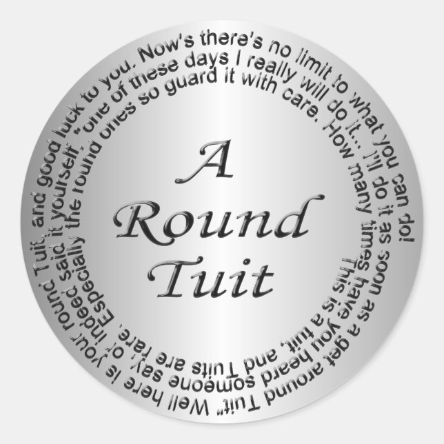 Silver Round Tuit Runder Aufkleber (Vorderseite)