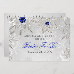 Silver Royal Blue Addon and Well Wishings Card Einladung