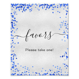 Silver Royal Blue Gastgeschenke Fotodruck