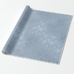 Silver Royal Blue Gray Floral Damask Vip Geschenkpapier<br><div class="desc">Minimalismus und Elegance Glam und Chic Delicate Wrapping Paper</div>