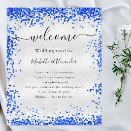Silver Royal Blue Hochzeitskalender Flyer