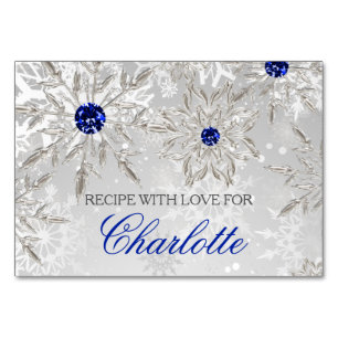 Silver Royal Blue Winter Brautparty Rezept Karte