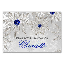 Silver Royal Blue Winter Brautparty Rezept Karte