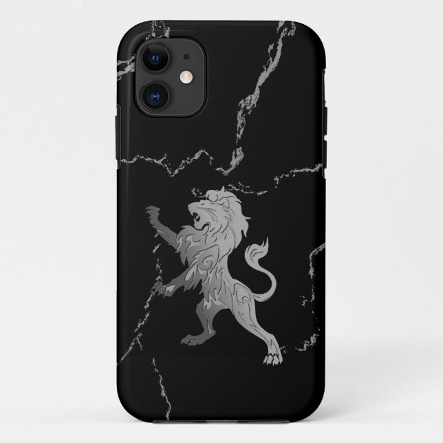 Silver Royal Lion Case-Mate iPhone Hülle (Rückseite)
