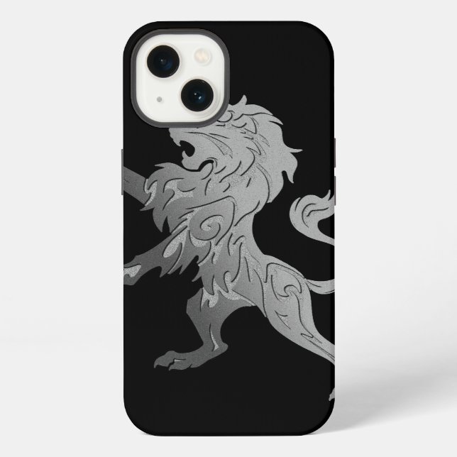 Silver Royal Lion iPhone Hülle (Rückseite)