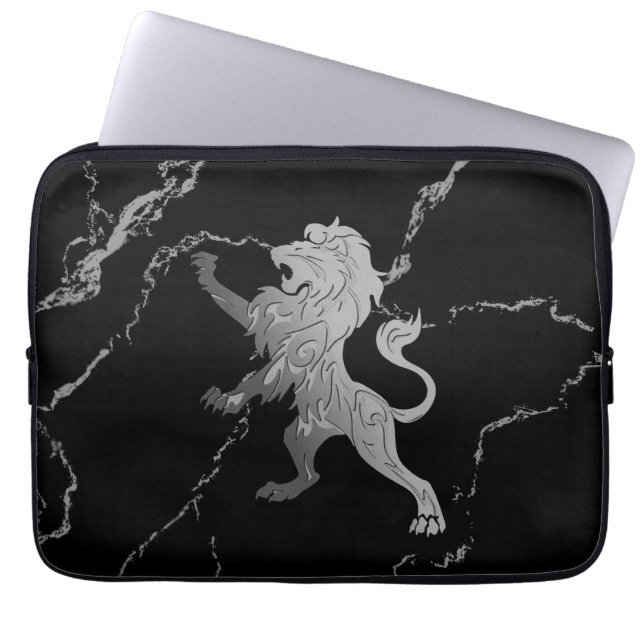 Silver Royal Lion Laptopschutzhülle (Vorderseite)