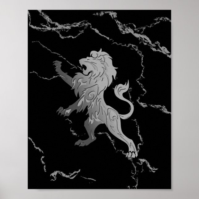 Silver Royal Lion Poster (Vorne)
