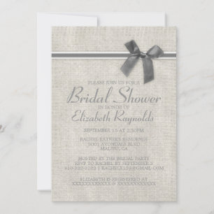Silver Rustic Burlap Bridal Dusche Einladungen
