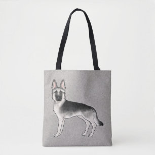 Silver Sable German Shepherd Niedlich Cartoon Dog 