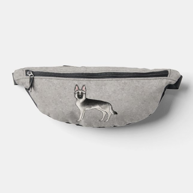 Silver Sable German Shepherd Niedlich Cartoon Dog Bauchtasche (Ablage )