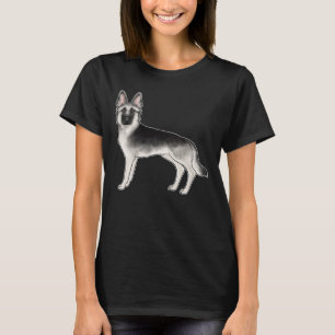 Silver Sable German Shepherd Niedlich Cartoon Dog T-Shirt