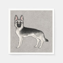 Silver Sable German Shepherd Niedlich Cartoon GSD 
