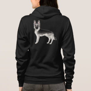 Silver Sable German Shepherd Niedlich Dog Illustra Hoodie