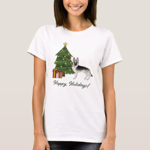 Silver Sable German Shepherd Weihnachten T-Shirt