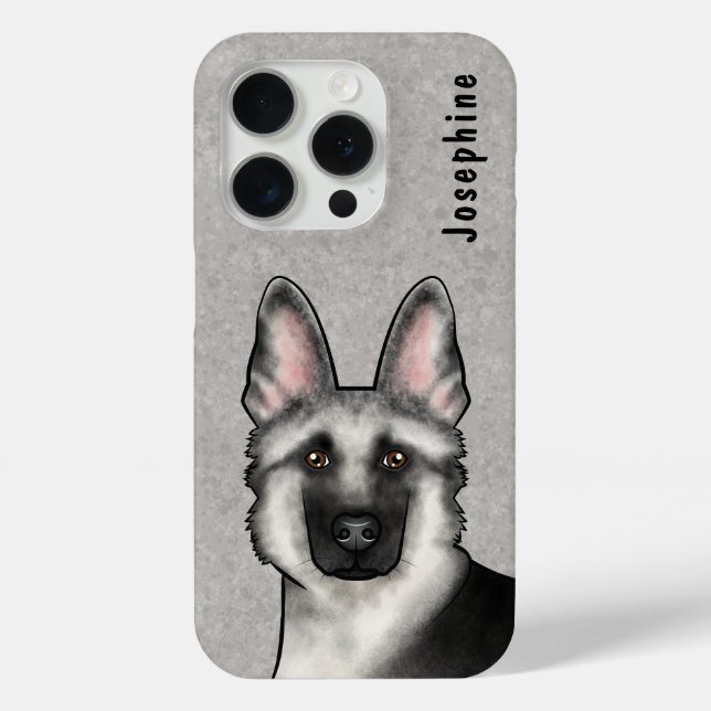 Silver Sable German Shepherder Head and Individuel Case-Mate iPhone Hülle (Rückseite)