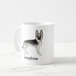 Silver Sable German Shepherder Hund mit Individuel Kaffeetasse