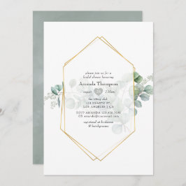 Silver Sage Eukalyptus Geometrisches Brautparty Einladung