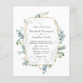 Silver Sage Geometric Eucalyptus Wedite Einladung Flyer