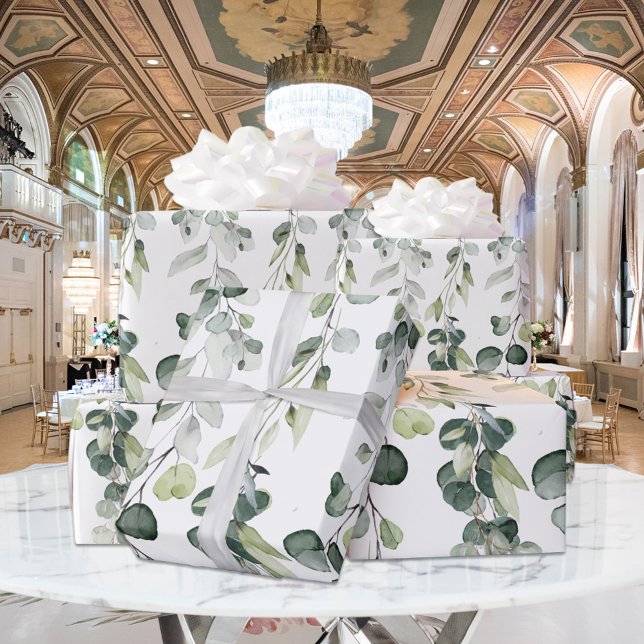 Silver Sage Green Eukalyptus Grüne Weintraube Hoch Geschenkpapier (Von Creator hochgeladen)