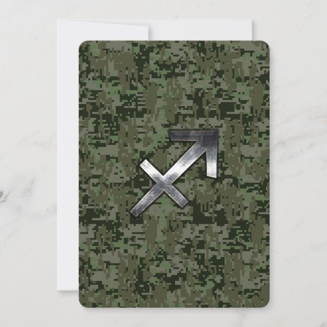 Silver Sagittarius Zodiac Woodland Digital Camo (Vorderseite)